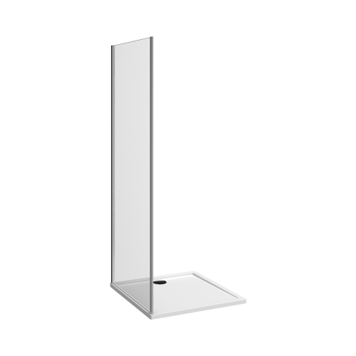 Nion - Pevná stěna 800 mm, stříbrný lesklý profil, 6 mm transparentní sklo s úpravou JIKA perla GLASS