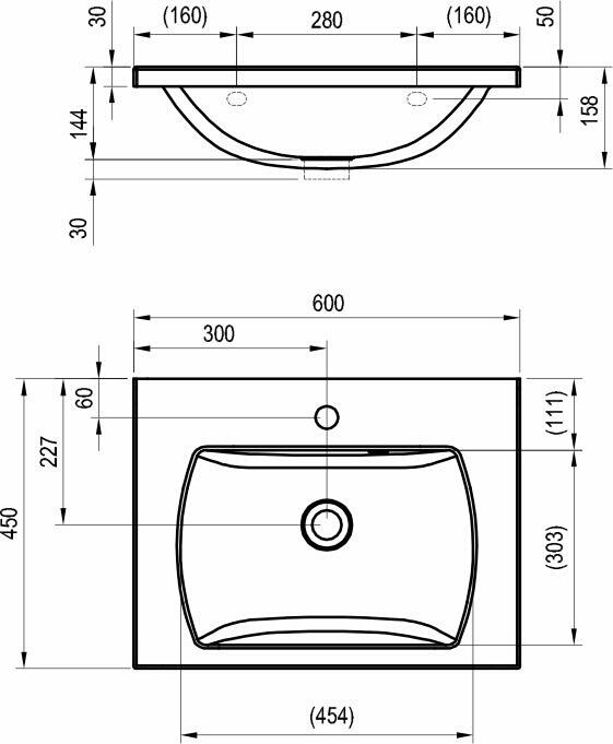 Umyvadlo 80 cm s otvory - Ravak Classic II 800