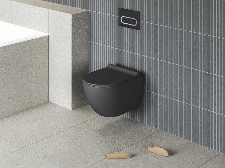 WC Uni Chrome RimOff, závěsný, černá