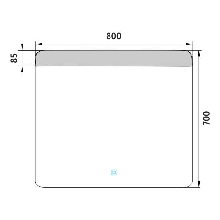 Zrcadlo s LED osvětlením s dotykovým senzorem 80×70 cm – Nimco ZP 23000 ZP 23003V
