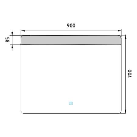 Zrcadlo s LED osvětlením 90×70 cm s dotykovým senzorem – Nimco ZP 23019V