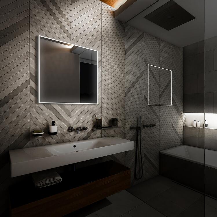 Zrcadlo s LED osvětlením 70×70 cm – Nimco ZP 13000 ZP 13077