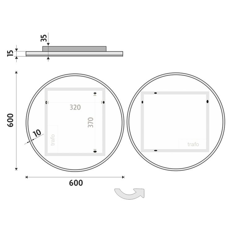 Zrcadlo s LED osvětlením 60 cm – Nimco ZP 26000R