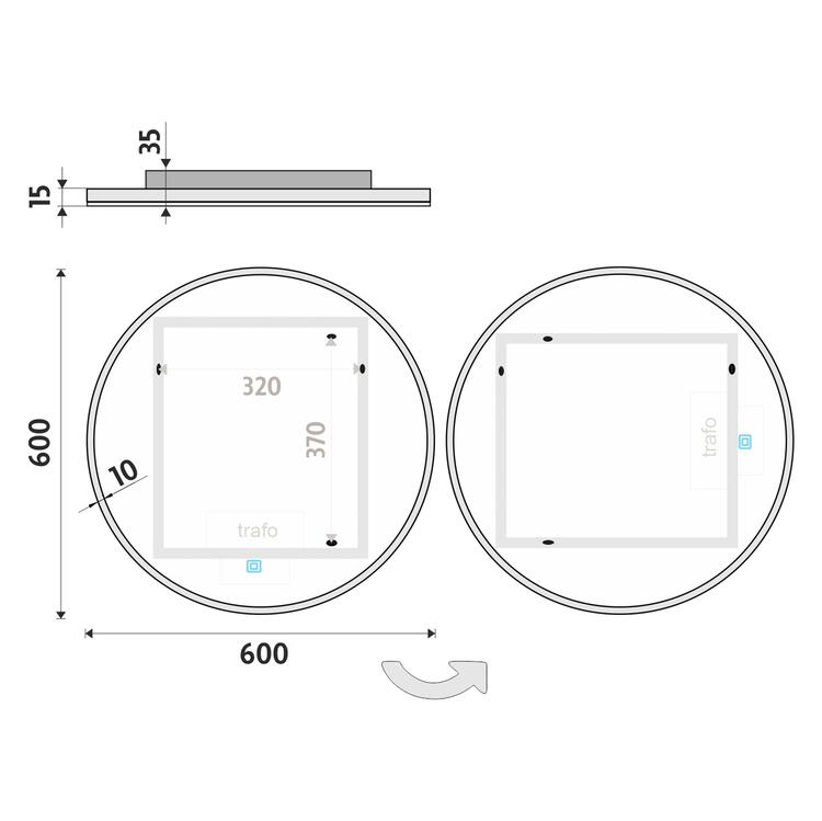 Zrcadlo s LED osvětlením s dotykovým senzorem 60 cm – Nimco ZP 26000 ZP 26000RV