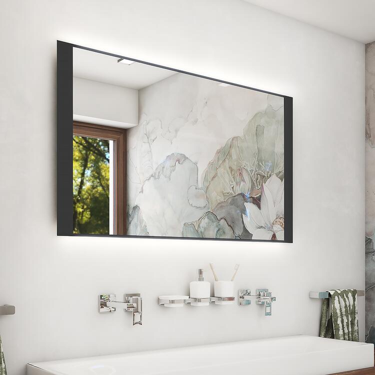 Zrcadlo s LED osvětlením 80×60 cm černé – Nimco ZPC 41003-90