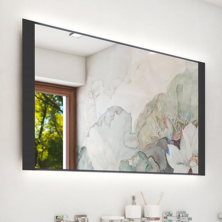 Zrcadlo s LED osvětlením s dotykovým senzorem 120×65 cm černé – Nimco ZP 41000 ZPC 41006V-90