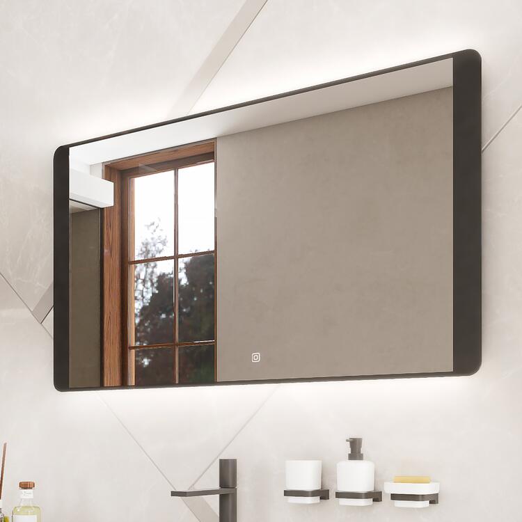 Zrcadlo s LED osvětlením s dotykovým senzorem 100×60 cm černé – Nimco ZP 42000 ZPC 42004V-90