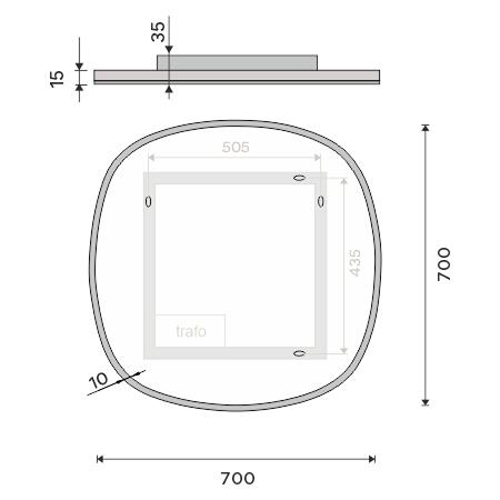 Zrcadlo s LED osvětlením 70 cm – Nimco ZP 27001R