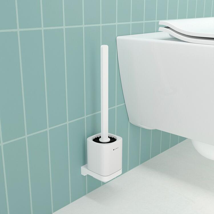 Toaletní WC kartáč s hranatou rukojetí bílý - Nimco Maya