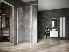 Sprchová pevná stěna 90 cm satin + transparent - Ravak NPSS | Více - 