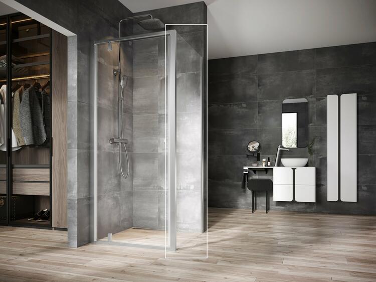 Sprchová stěna 100 cm satin/transparent – Ravak NPSS 90OA0U00Z1