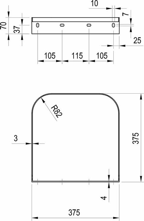 Konzole k umyvadlu bílá - Ravak Yard 600