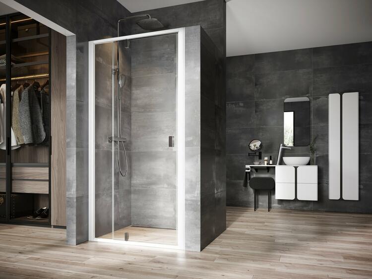 Sprchové dveře 110 cm bílá + transparent - Ravak NDOP2