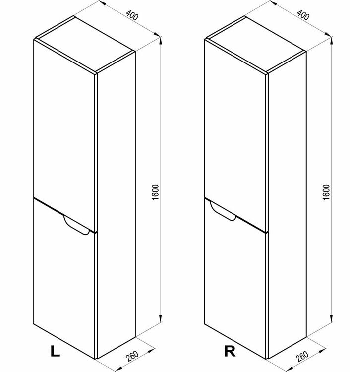 Vysoká skříňka bílá/bílá - Ravak SB Classic II 400 L