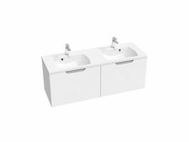 Koupelnová skříňka pod dvojumyvadlo bez umyvadla bílá/šedá - Ravak SD Classic II 1300 | Více - 