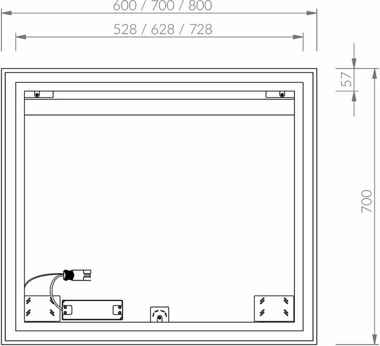 Zrcadlo s osvětlením 600 mm - Ravak Oblong I