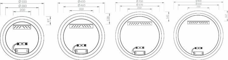 Zrcadlo s osvětlením 500 mm - Ravak Orbit I