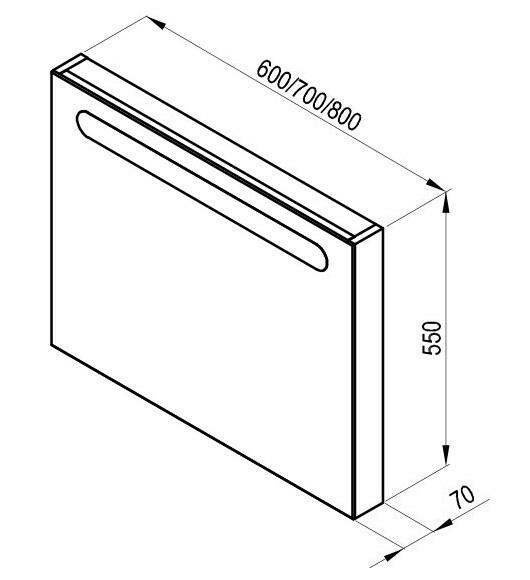 Zrcadlo 700 mm s osvětlením bílé – Ravak Chrome (X000000548)