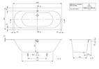 Vana 180x80 bílá – V&B Oberon 2.0 UBQ180OBR2DV-01