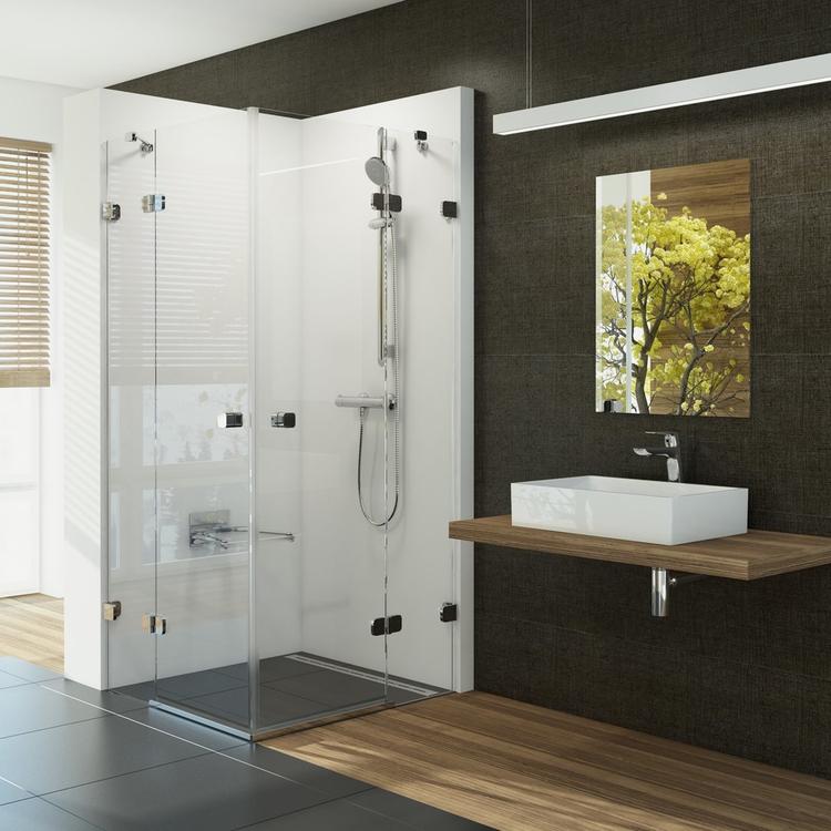 Čtvercový sprchový kout chrom/transparent vč. uchycení a pantů – Ravak BSRV4-90