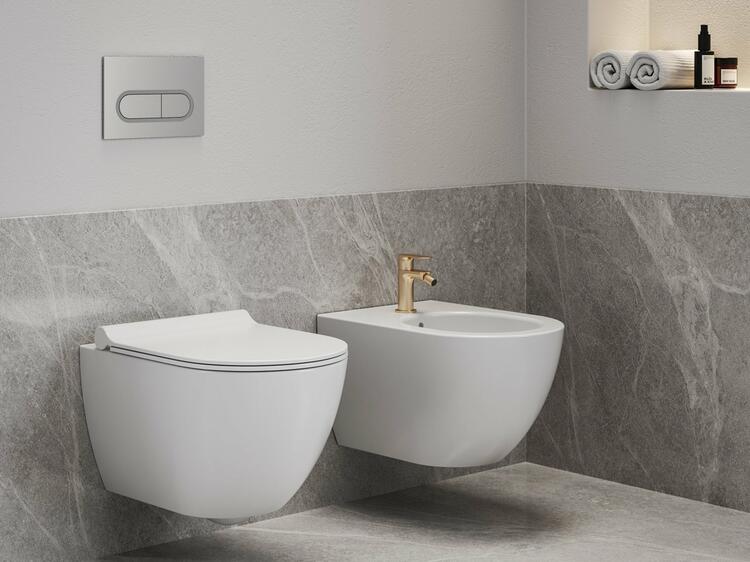 EL 056.60RGB Bidetová stojánková baterie 130 mm bez výpusti, růžové zlato kartáčované