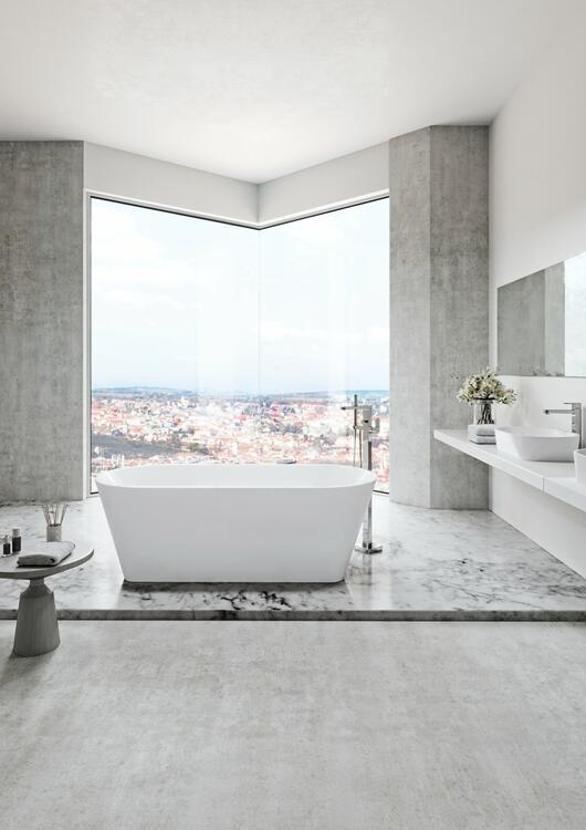Vana Solo 178x80, volně stojící, bílá, krytka přepadu a odtoku bílá