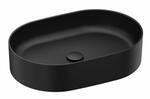 Umyvadlo Ceramic Slim O 55, bez otvoru pro baterii, bez přepadu, černá matná