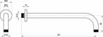 702.21GB Sprchové rameno boční, grafit kartáčovaný