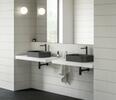 Umyvadlo Ceramic Slim R 55, bez otvoru pro baterii, bez přepadu, černá matná