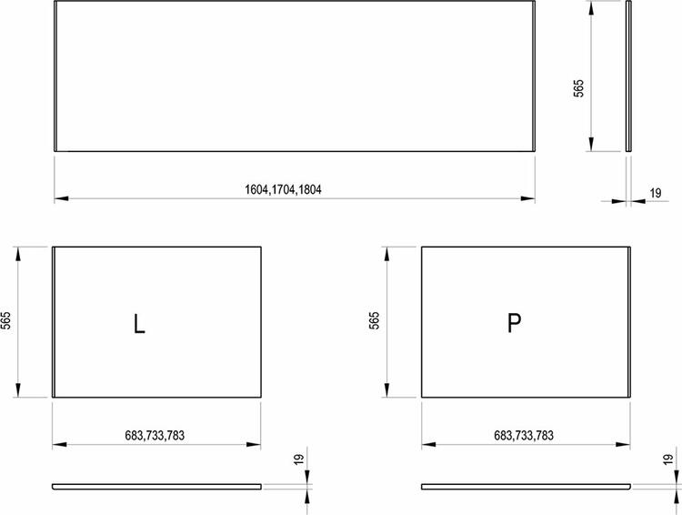 Panel boční MDF 70 L, bílá