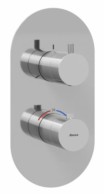 ES 067.00CR.O3.RB07C Termostatická podomítková baterie 3-cestná bez tělesa, Chrome