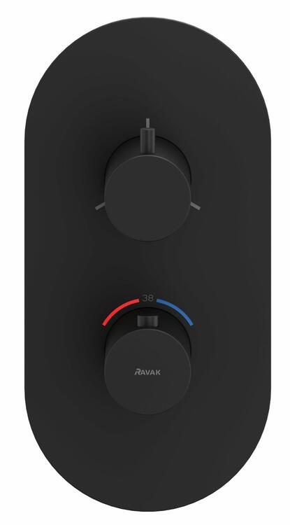 ES 067.20BLM.O3.RB07C Termostatická podomítková baterie 3-cestná bez tělesa, černá matná