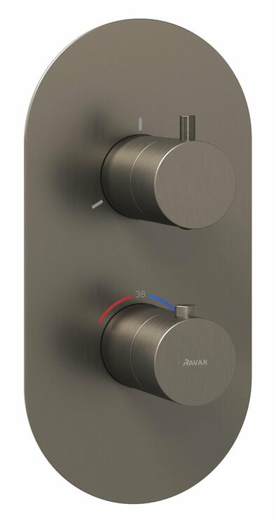 ES 067.20GB.O3.RB07C Termostatická podomítková baterie 3-cestná bez tělesa, Graphite Brushed