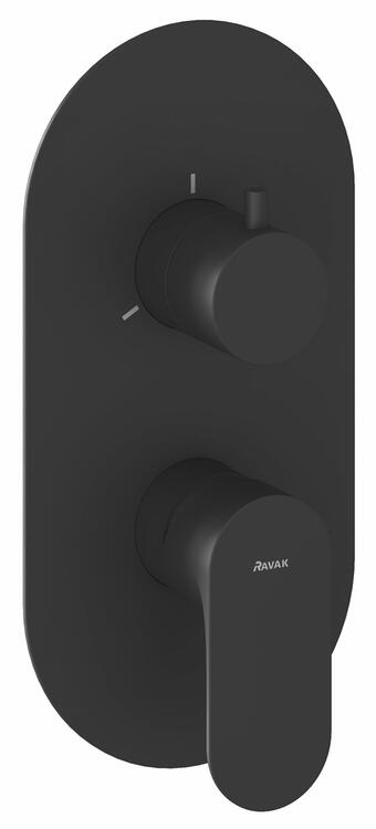 EL 068.20BLM.O3.RB07F Podomítková baterie 3-cestná bez tělesa, černá matná