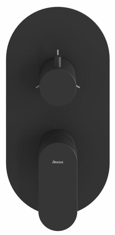 EL 068.20BLM.O3.RB07F Podomítková baterie 3-cestná bez tělesa, černá matná