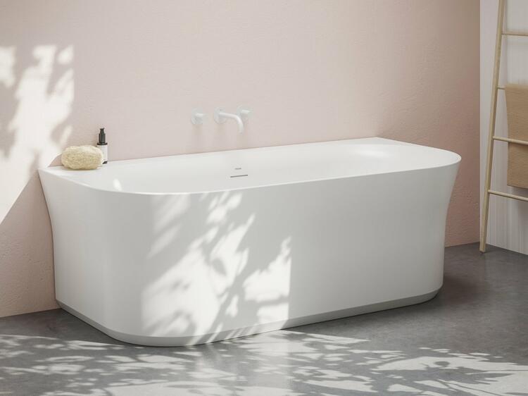Vana Ypsilon Wall 178x86, volně stojící, bílá, krytka odtoku bílá