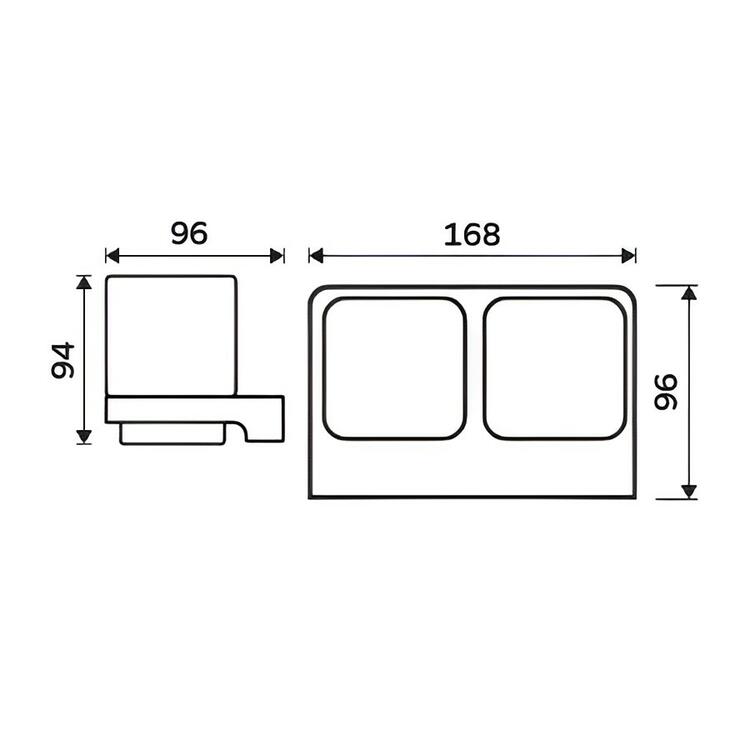 Dvojitý držák na kartáčky černý / keramika – Nimco Maya MAC 29058DK-90