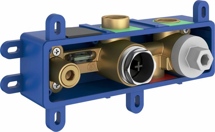 ES 065.20BLM.O2.RB07D.+S Podomítková baterie 2-cestná bez tělesa, se sprchovým setem, černá matná