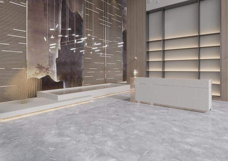 Velkoformátová dlažba imitace mramoru Pulpis Grey 60x120 cm lesklý povrch 1. jakost