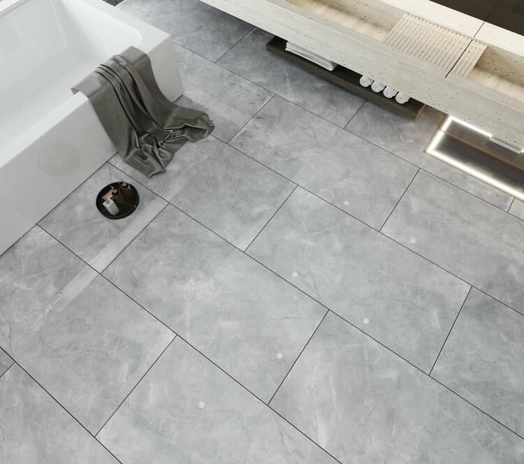 Velkoformátová dlažba imitace mramoru Pulpis Grey 60x120 cm lesklý povrch 1. jakost
