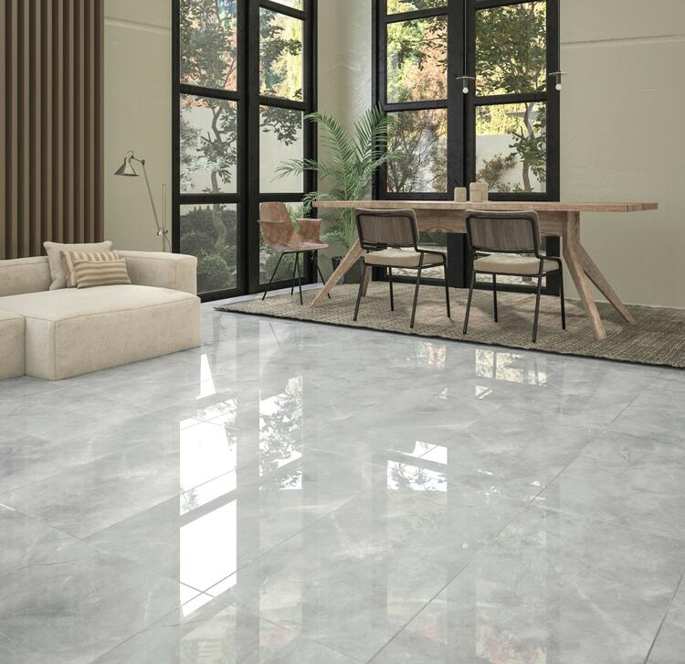 Velkoformátová dlažba imitace mramoru Pulpis Grey 60x120 cm lesklý povrch 1. jakost