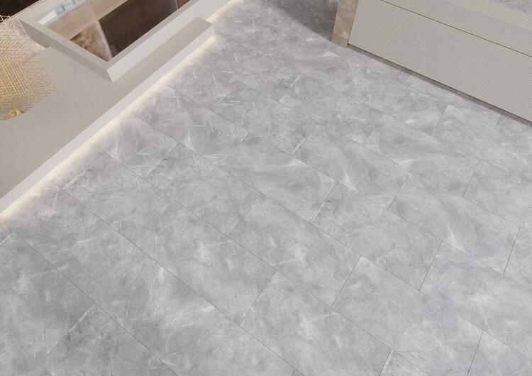 Velkoformátová dlažba imitace mramoru Pulpis Grey 60x120 cm lesklý povrch 1. jakost