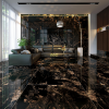 Velkoformátová dlažba imitace mramoru Magnifique Black 60x120 cm lesklý povrch 1. jakost