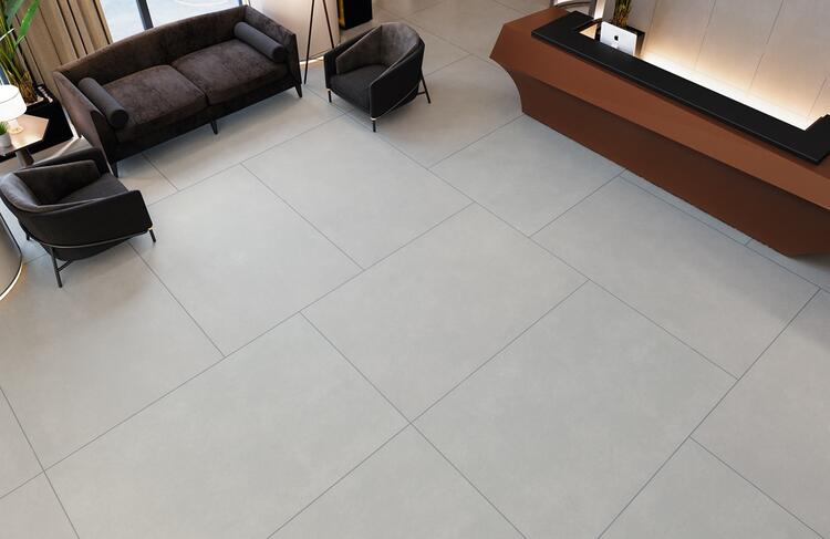 Velkoformátová dlažba imitace betonu Concept White 60x120 cm matný povrch 1. jakost