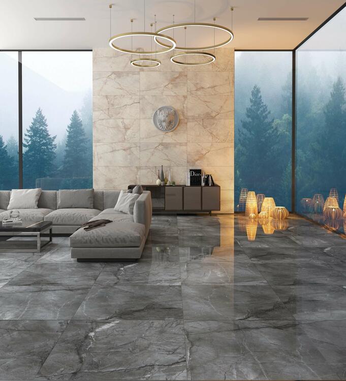Velkoformátová dlažba imitace mramoru Root Silver 60x120 cm lesklý povrch 1. jakost