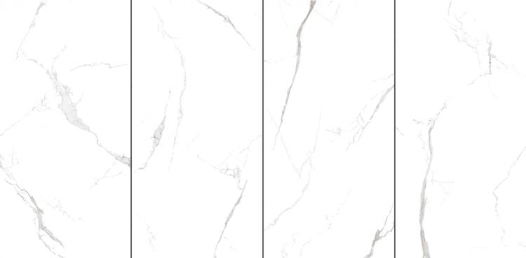 Velkoformátová dlažba imitace mramoru Bianco River 60x120 cm lesklý povrch 1. jakost