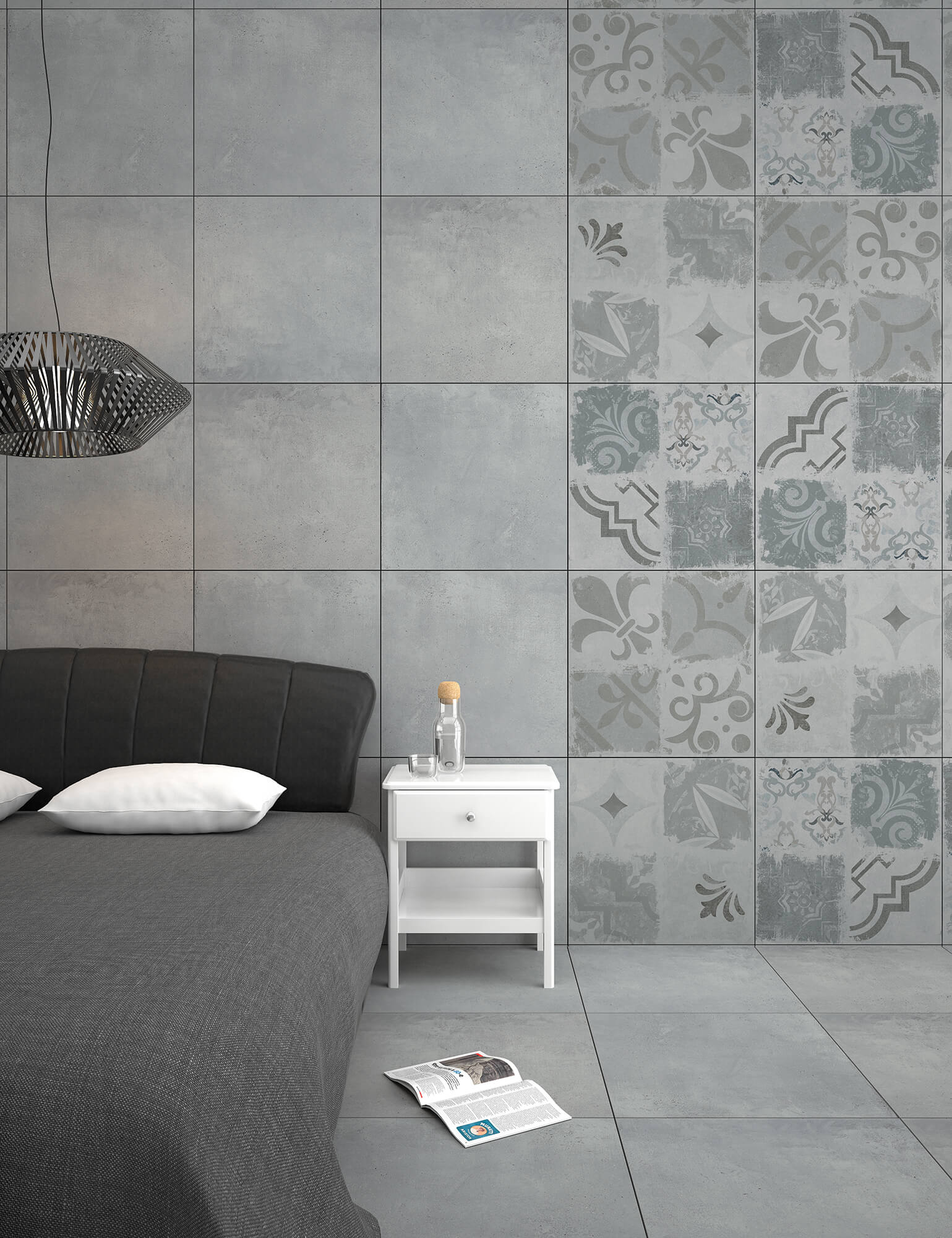 Interiérová dlažba imitace betonu Bona Dea Light Grey 61x61 cm ...