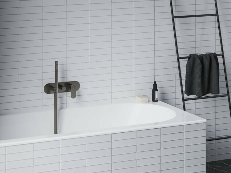 EL 065.20GB.O2.RB07D.+S Podomítková baterie 2-cestná bez tělesa, se sprchovým setem, grafit kartáčovaný