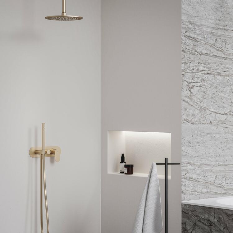 EL 065.60RGB.O2.RB07D.+S Podomítková baterie 2cestná bez tělesa, se sprchovým setem, Rose Gold Brushed
