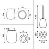 Set dávkovače mýdla, pohárku a WC kartáče bílý – Nimco Tabo TA SET-05